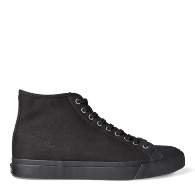 Shop Double Rl Mayport Canvas Trainer In Black