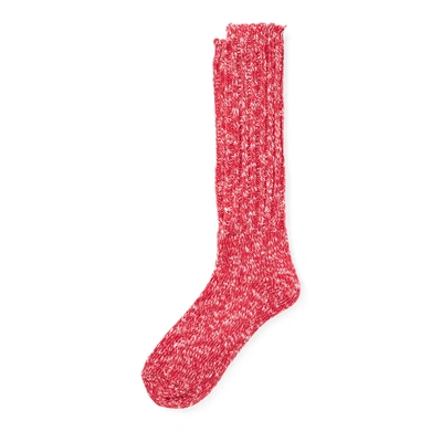 Shop Ralph Lauren Cotton-blend Ragg Crew Socks In Pink