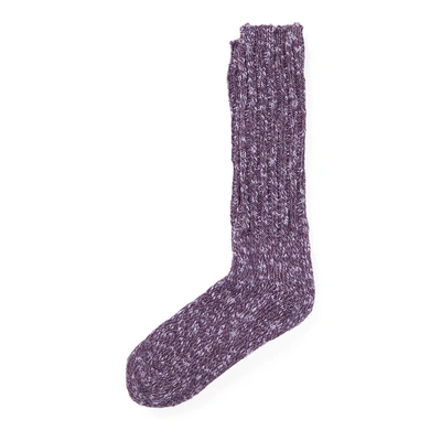 Shop Ralph Lauren Cotton-blend Ragg Crew Socks In Purple