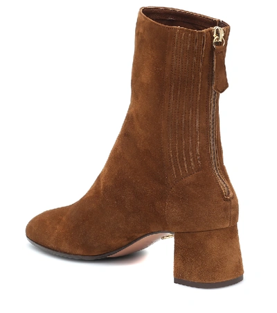 Aquazzura High-ankle Leather Boots In Brown