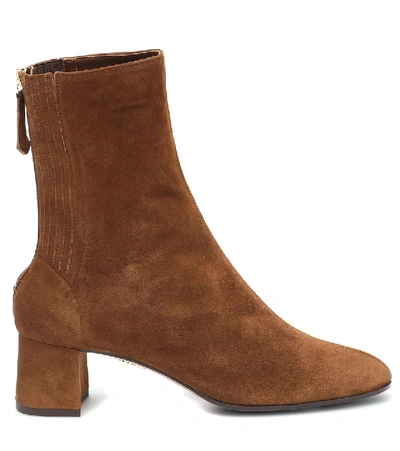 Aquazzura High-ankle Leather Boots In Brown