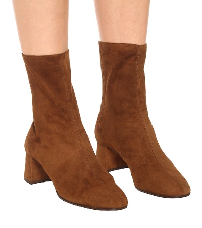 Aquazzura High-ankle Leather Boots In Brown