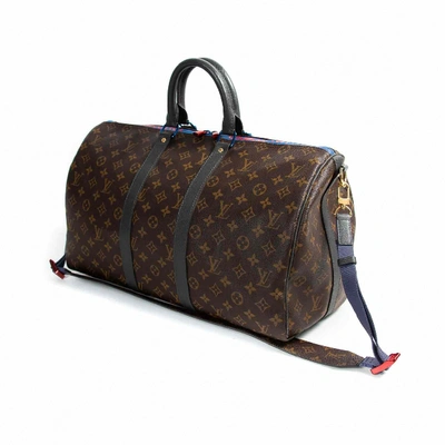 Pre-owned Louis Vuitton Keepall Cloth Travel Bag In Brown