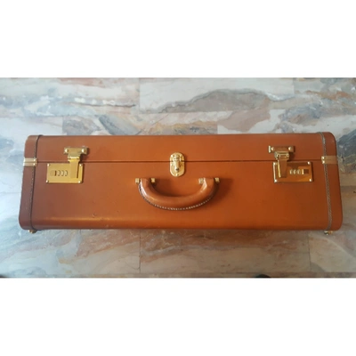 Pre-owned Valextra Leather Travel Bag In Brown
