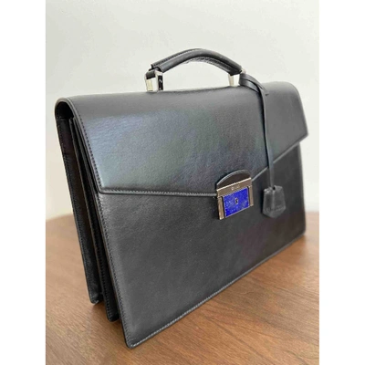 Pre-owned Brioni Leather Satchel In Black