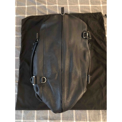 Pre-owned Giorgio Armani Blue Leather Bag