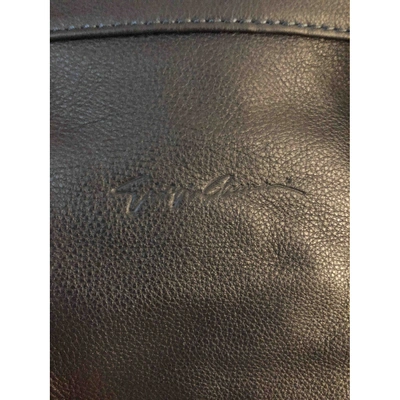 Pre-owned Giorgio Armani Blue Leather Bag