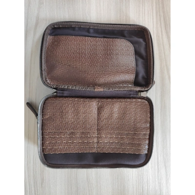 Pre-owned Giorgio Armani Leather Small Bag In Brown