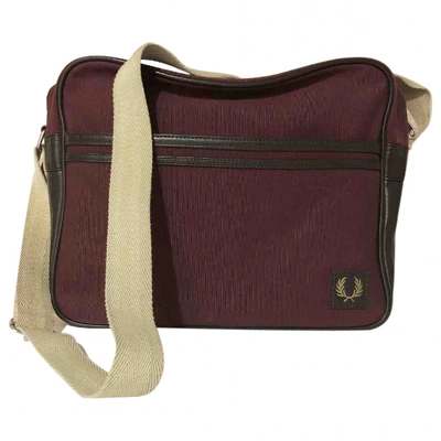 Pre-owned Fred Perry Cloth Satchel In Burgundy