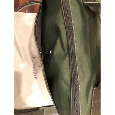 Pre-owned Trussardi Cloth Weekend Bag In Green