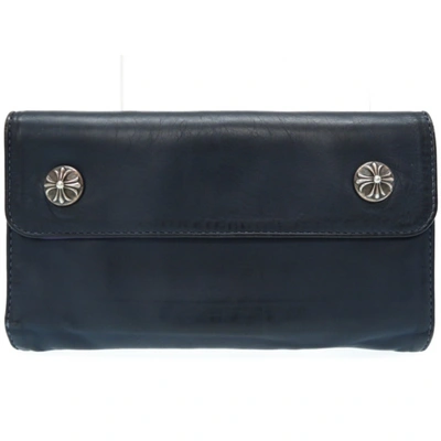 Pre-owned Chrome Hearts Leather Small Bag In Navy