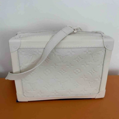 Pre-owned Louis Vuitton Soft Trunk Mini White Leather Bag