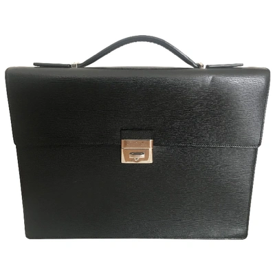 Pre-owned St Dupont Leather Satchel In Black