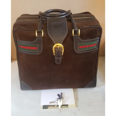 Pre-owned Gucci Brown Suede Bag