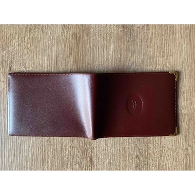 Pre-owned Cartier Burgundy Leather Small Bag, Wallet & Cases
