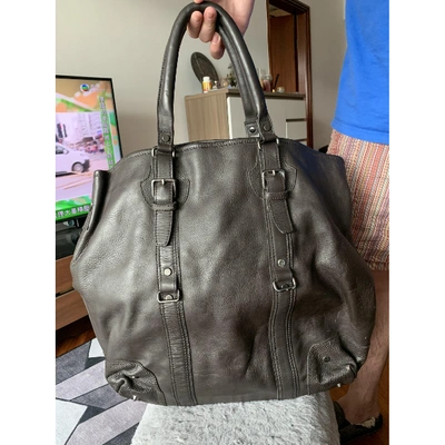 Pre-owned Reiss Leather Weekend Bag In Brown