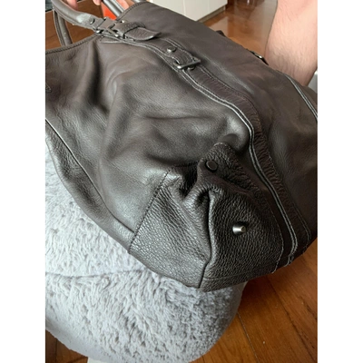 Pre-owned Reiss Leather Weekend Bag In Brown