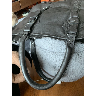 Pre-owned Reiss Leather Weekend Bag In Brown