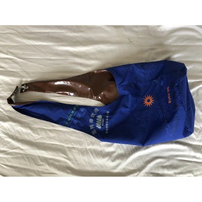 Pre-owned Raf Simons Blue Patent Leather Bag