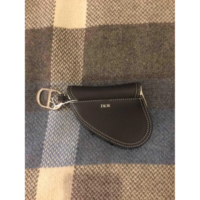 Pre-owned Dior Leather Small Bag In Navy