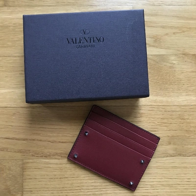 Pre-owned Valentino Garavani Leather Small Bag In Burgundy