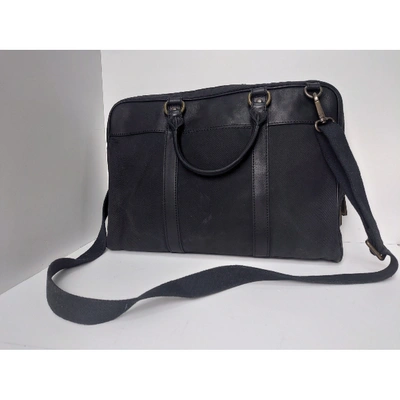 Pre-owned Fossil Cloth Satchel In Black