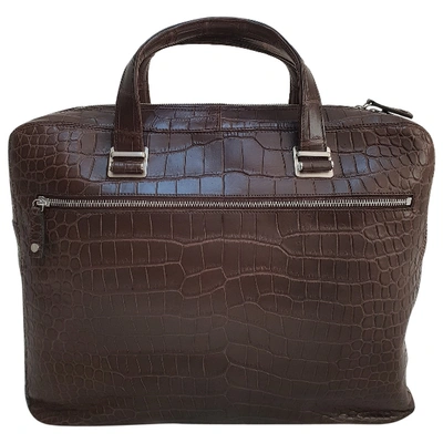 Pre-owned Alfred Dunhill Brown Crocodile Bag