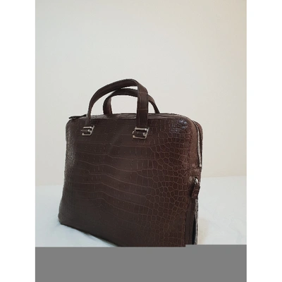 Pre-owned Alfred Dunhill Brown Crocodile Bag