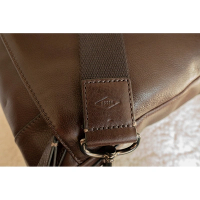 Pre-owned Fossil Brown Leather Bag
