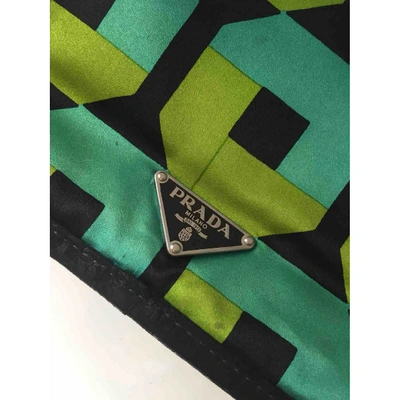 Pre-owned Prada Silk Small Bag In Green