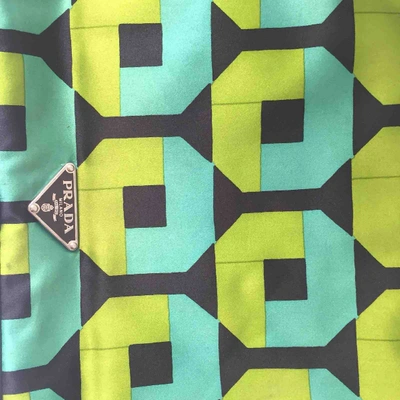 Pre-owned Prada Silk Small Bag In Green