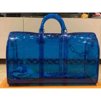 Pre-owned Louis Vuitton Keepall Travel Bag In Blue