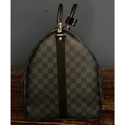 Pre-owned Louis Vuitton Keepall Anthracite Cloth Bag