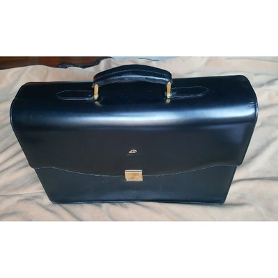 Pre-owned St Dupont Leather Satchel In Black