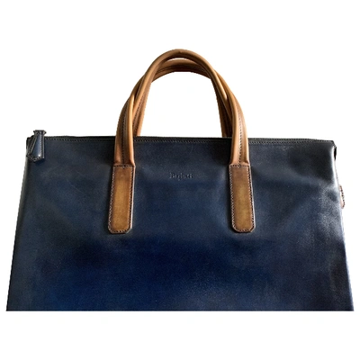 Pre-owned Berluti Leather Weekend Bag In Blue
