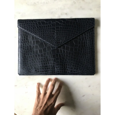Pre-owned Armani Collezioni Leather Small Bag In Blue