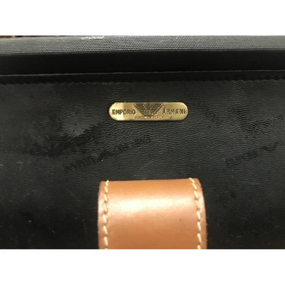 Pre-owned Giorgio Armani Leather Travel Bag In Black