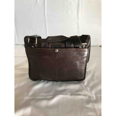 Pre-owned Fossil Leather Satchel In Brown