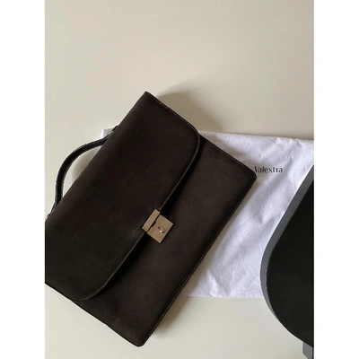 Pre-owned Valextra Brown Suede Bag