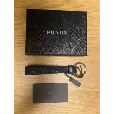 Pre-owned Prada Cloth Small Bag In Navy