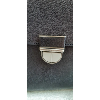 Pre-owned Giorgio Armani Leather Satchel In Black