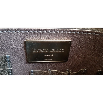Pre-owned Giorgio Armani Leather Satchel In Black