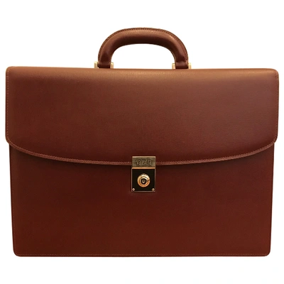 Pre-owned Valextra Leather Satchel In Brown