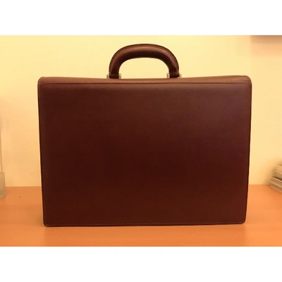 Pre-owned Valextra Leather Satchel In Brown