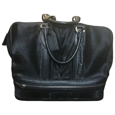 Pre-owned Louis Vuitton Leather Weekend Bag In Black