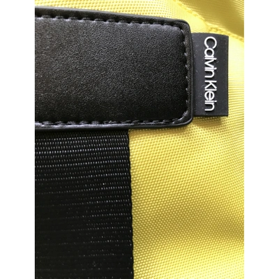 Pre-owned Calvin Klein Cloth Satchel In Yellow