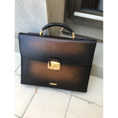 Pre-owned St Dupont Brown Leather Bag