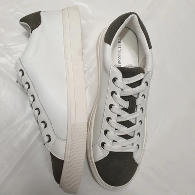 Pre-owned Trussardi Leather Low Trainers In White