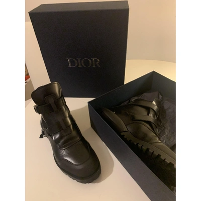 Pre-owned Dior Leather Boots In Black