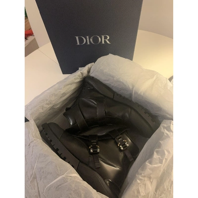 Pre-owned Dior Leather Boots In Black